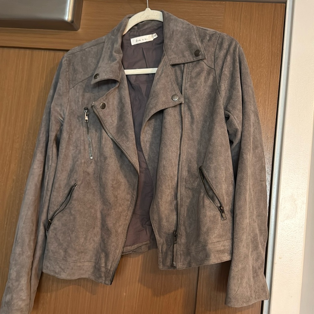 Ark n co gray faux suede jacket